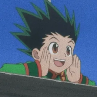 🌿 Gon Freecss Hunter x Hunter animé, dessin animé, garçon, crier telegram sticker