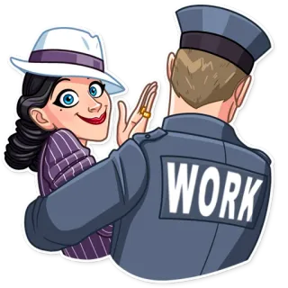 👩‍💼 WORK work, police, woman, hat, suit telegram sticker