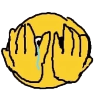 🌼 emoji, menangis, bersembunyi, meme, sedih, wajah telegram sticker