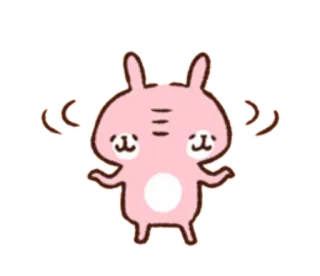 😑 rabbit, bunny, kawaii, cute, pink, sticker, animated telegram sticker