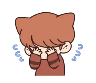 🐾 crying, sad, anime, cat ears, cartoon, emotion, upset telegram sticker