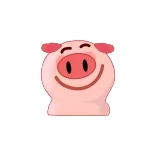 😊 porco, animal, desenho animado, fofo, rosa, sorrindo telegram sticker