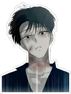 😿 Anime, Smutny, Ranny, Mężczyzna, Emocje, Webtoon telegram sticker