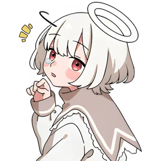 😌 นางฟ้า, อนิเมะ, การ์ตูน, น่ารัก, รัศมี, มังงะ, คาวาอิ telegram sticker