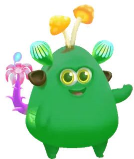 👋 Cartone animato, Mostro, Creatura, Verde, Fantasy, Carino, Illustrazione telegram sticker