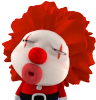 🤡 Clown, rot, weiß, Gesicht, Schminke, Figur whatsapp sticker