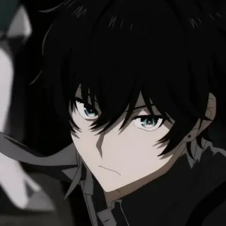 🕳 Anime, Personaje, Pelo Negro, Hombre, Retrato whatsapp sticker