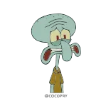 😬 Squidward Tentacles SpongeBob SquarePants Squidward, SpongeBob, Cartoon, traurig, Stimmung, Figur telegram sticker