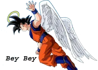 👋 Goku Dragon Ball 动漫, 悟空, 龙珠, 天使, 翅膀, 光环 telegram sticker
