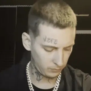 😞 JEFE мужчина, тату, лицо, человек, портрет telegram sticker