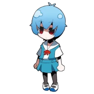 🔹 Rei Ayanami Neon Genesis Evangelion Anime, Personaje, Uniforme escolar, Rei Ayanami, Evangelion, Manga telegram sticker
