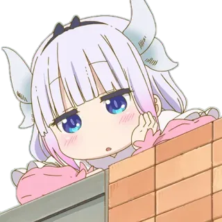 🍄 Kanna Kamui Miss Kobayashi's Dragon Maid Anime, Kanna, Drache, Süß, Kawaii telegram sticker