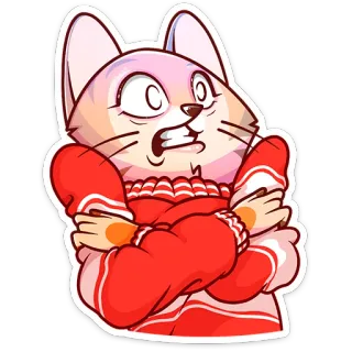 🥶 kot, kotowaty, zły, kreskówka, naklejka telegram sticker