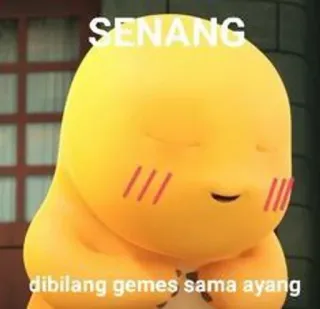 😁 SENANG
dibilang gemes sama ayang słodki, żółty, kreskówka, uroczy, miłość, szczęśliwy, czuły, dinozaur telegram sticker