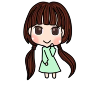 😀 menina, fofo, desenho animado, anime, chibi, kawaii telegram sticker
