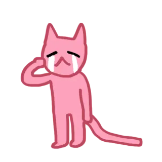 😿 gato, llorando, triste, dibujos animados, rosa, lágrimas telegram sticker