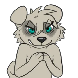 😈 furry, anthropomorphic, dog, animal, scheming, plotting, mischievous, cartoon whatsapp sticker