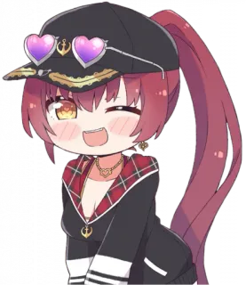 😉 Marine Anime, Mignon, Dessin animé, Hololive, Youtubeur Virtuel telegram sticker