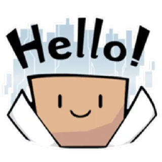 👋 Hello! hello, greeting, cute, friendly, cartoon, cheerful, illustration telegram sticker