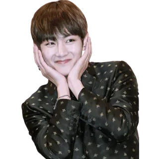 🤗 K-pop, BTS, Idol, V, Cantante, Coreano, Celebrità, Ritratto telegram sticker