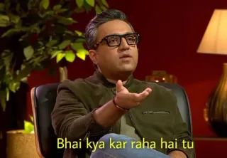 🧐 Bhai kya kar raha hai tu Mann, Brille, sitzen, indisch, Meme telegram sticker