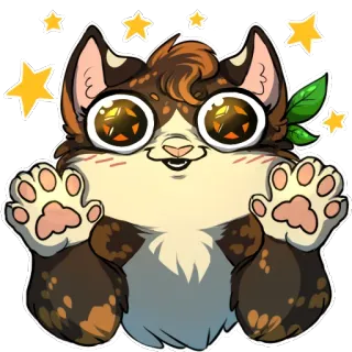 🌟 süß, tier, sterne, kawaii, chibi, katze telegram sticker
