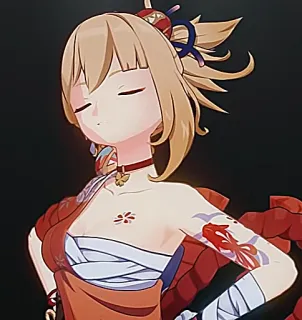 🎇 Yoimiya Genshin Impact Anime, Videojuego, Yoimiya, Genshin Impact, Personaje, Waifu telegram sticker