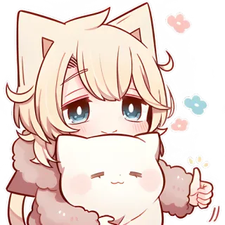 👍 Anime, Kawaii, Chat, Mignon, Sticker, Illustration telegram sticker