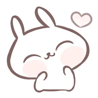 ☺️ coelho, fofo, kawaii, coração, animal telegram sticker