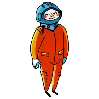 😐 astronaut, space, helmet, spacesuit, exploration, cartoon telegram sticker