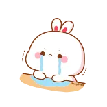 😭 conejo, llorando, triste, kawaii, lindo, pegatina, lágrimas whatsapp sticker