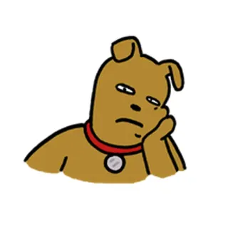 😕 собака, мультик, грустный, выражение, скучно telegram sticker