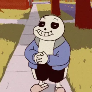 ☠️ Sans Undertale skeleton, cartoon, smile, cute, walking telegram sticker