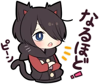 😮 なるほど！ Anime, Gato, Kawaii, Dibujos animados, Lindo, Japonés whatsapp sticker