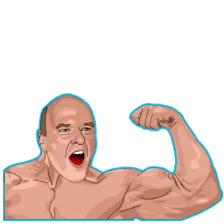 💪 homme, muscles, flexion, fort, bodybuilder telegram sticker