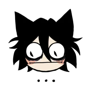 😐 ... 애니메이션, 밈, 고양이 귀, 놀람, 혼란스러움, 표정 telegram sticker