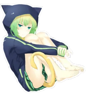 😾 Anime, Chica gato, Kawaii, Sudadera con capucha, Cola telegram sticker
