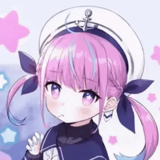 👾 Minato Aqua Anime, YouTuber Virtual, VTuber, Lucu, Kawaii, Sailor, Minato Aqua telegram sticker