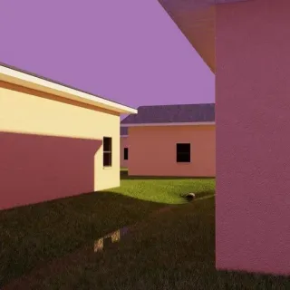 👁 architecture, house, suburb, grass, building, landscape telegram sticker