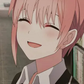 🌿 Anime, Menina, Sorriso, Feliz, Fofa whatsapp sticker
