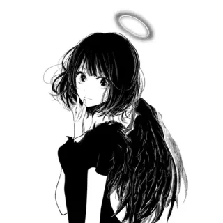😇 Anime, Anjo, Mangá, Auréola, Asas telegram sticker