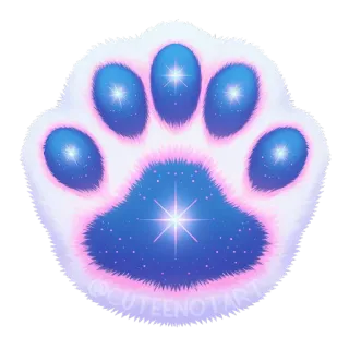 🐾 @CUTEENOTART paw, stars, cute, animal, print telegram sticker