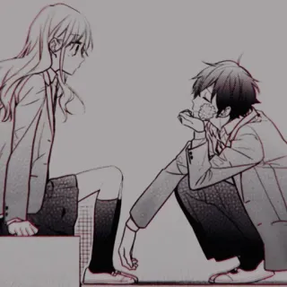 🩺 Anime, Koppel, Zittend, Manga, Romantiek telegram sticker