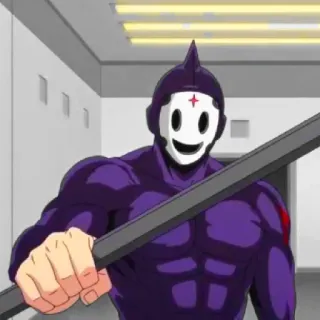 💜 Sniper Mask Tenkuu Shinpan anime, sniper mask, tenkuu shinpan, high-rise invasion, mask, violence telegram sticker