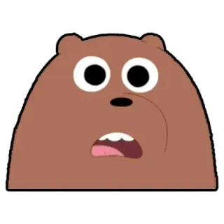 😲 Grizzly Bear We Bare Bears Hoạt hình, Gấu, Sốc, Ngạc nhiên, We Bare Bears, Gấu xám telegram sticker