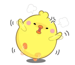 💃 小鸡, 生气, 卡通, 可爱, 鸟, 动物 telegram sticker