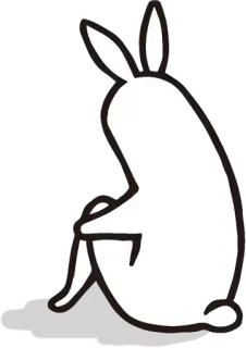 🐰 conejo, conejito, triste, solo, dibujos animados, animal telegram sticker
