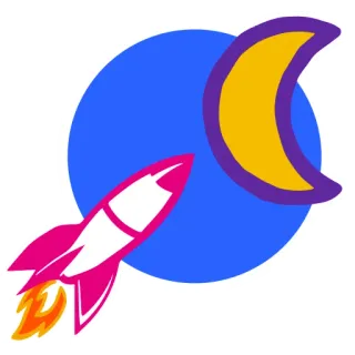 🌝 จรวด, ดวงจันทร์, อวกาศ, การปล่อย, ดาว, การสำรวจ, ดาราศาสตร์ telegram sticker