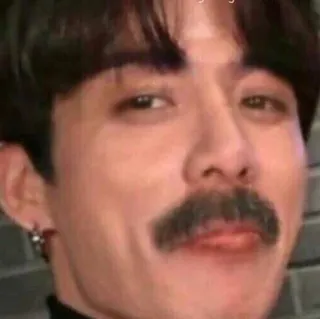 👨 man, mustache, portrait, person, facial hair, silly, meme telegram sticker