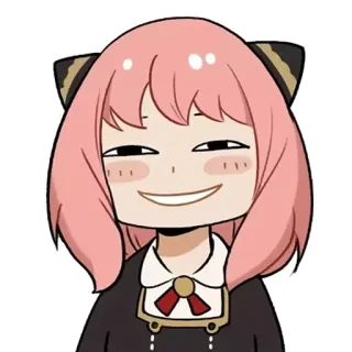 😏 Anya Forger Spy x Family Anime, Spy x Family, Anya Forger, mignon, tête drôle, dessin animé telegram sticker
